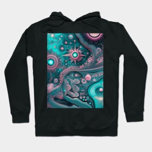 Other Worldly Designs- nebulas, stars, galaxies, planets with feathers Hoodie